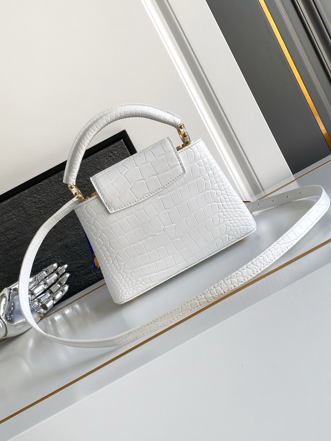 Louis Vuitton Capucines Mini Crocodile pattern M86153 white
