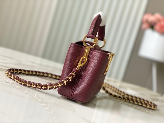 Louis Vuitton Capucines nano M24583 burgundy&Crystal