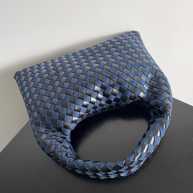 Bottega Veneta Medium Hop intrecciato suede top handle bag 763966 Abyss&indigo