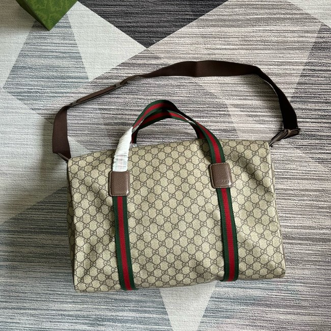 Gucci Medium duffle bag with Web 799871 brown
