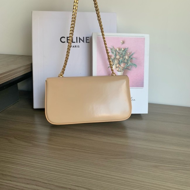 Celine CHAIN SHOULDER BAG TRIOMPHE IN SHINY CALFSKIN 197992 NATURAL