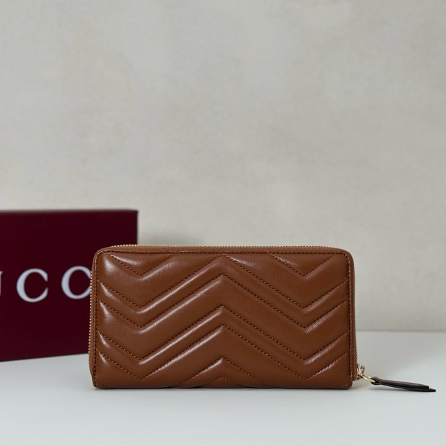 Gucci GG Marmont zip around wallet 837758 brown
