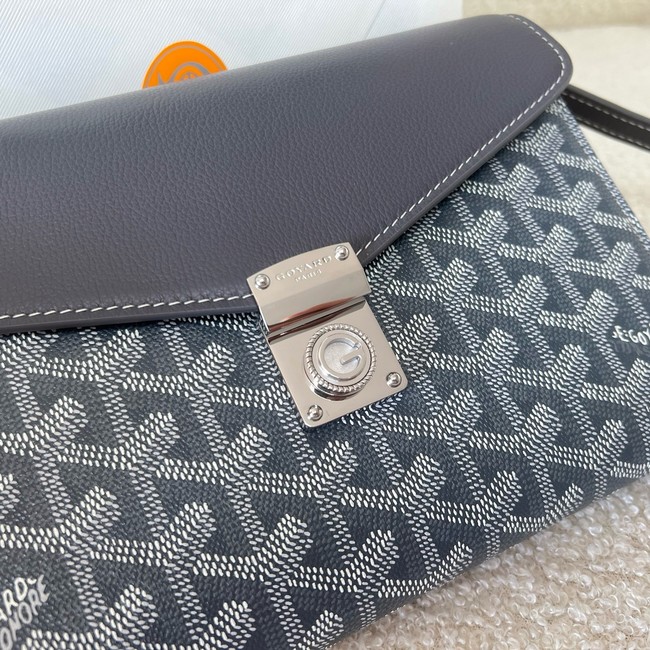 Goyard Calfskin Leather Shoulder Bag 55698 dark blue