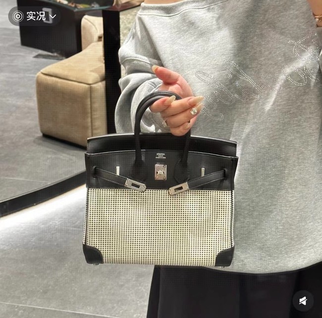 Hermes Birkin Bag togo Leather&Canvas 77886-3