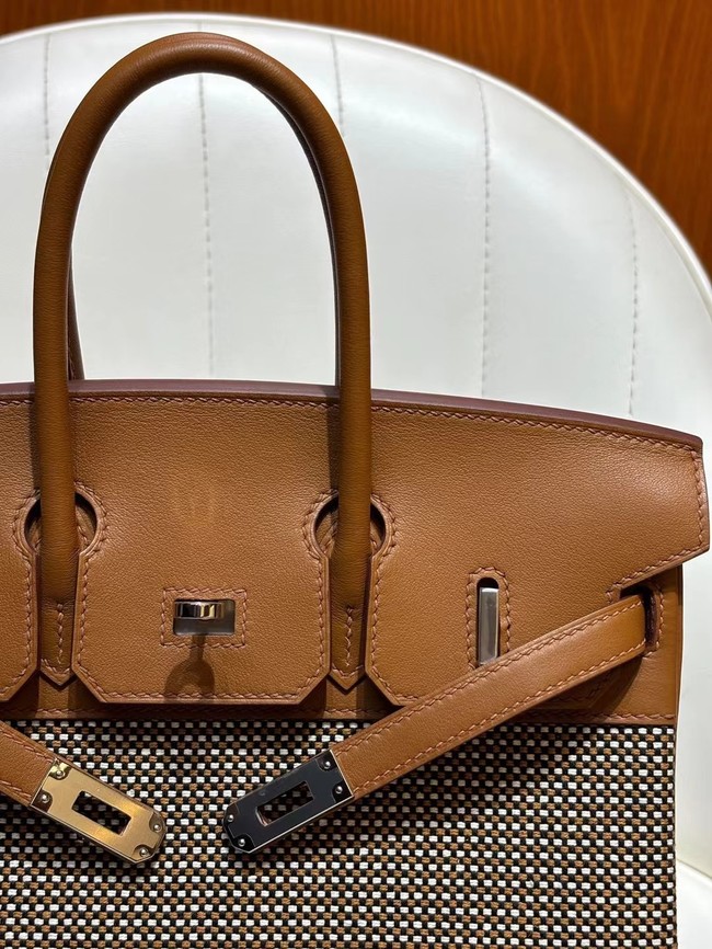 Hermes Birkin Bag togo Leather&Canvas 77886-4