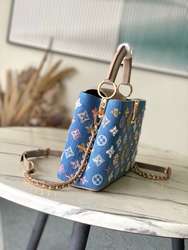 Louis Vuitton Capucines BB M12947 gray&Denim Blue
