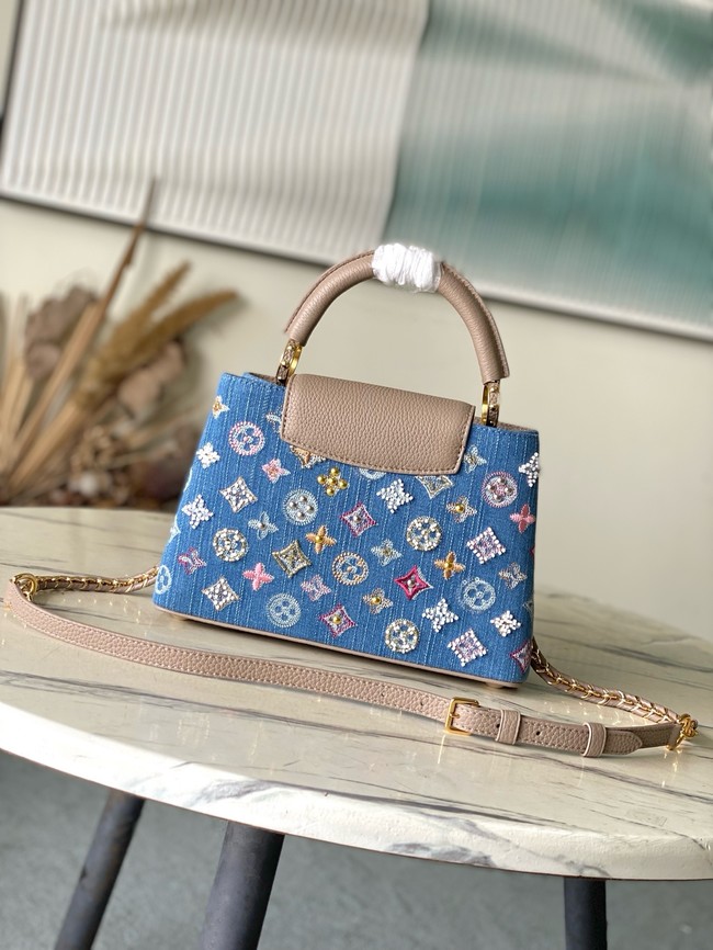Louis Vuitton Capucines BB M12947 gray&Denim Blue