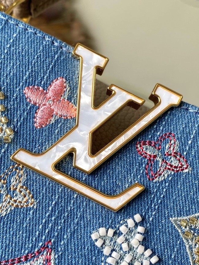 Louis Vuitton Capucines BB M12947 gray&Denim Blue