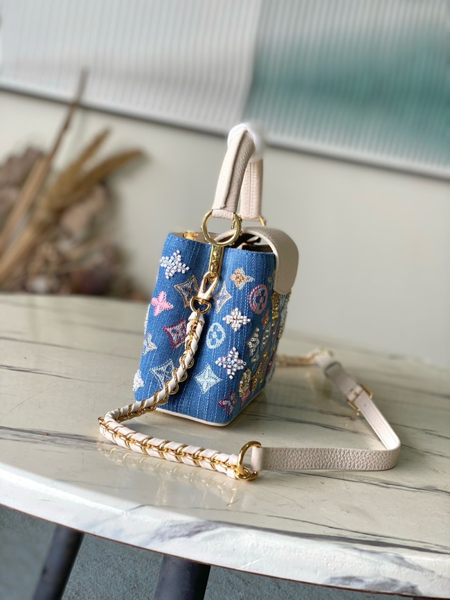 Louis Vuitton Capucines Mini M12938 white&Denim Blue