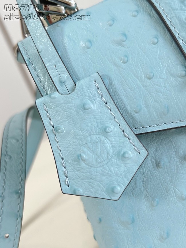 Louis Vuitton small Grained Calfskin M84713 light blue