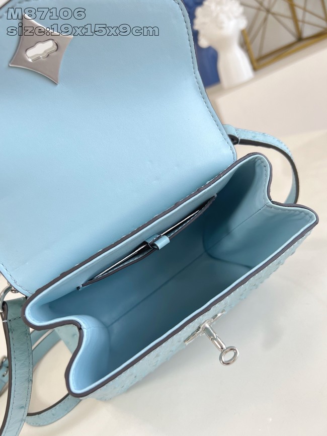Louis Vuitton small Grained Calfskin M84713 light blue