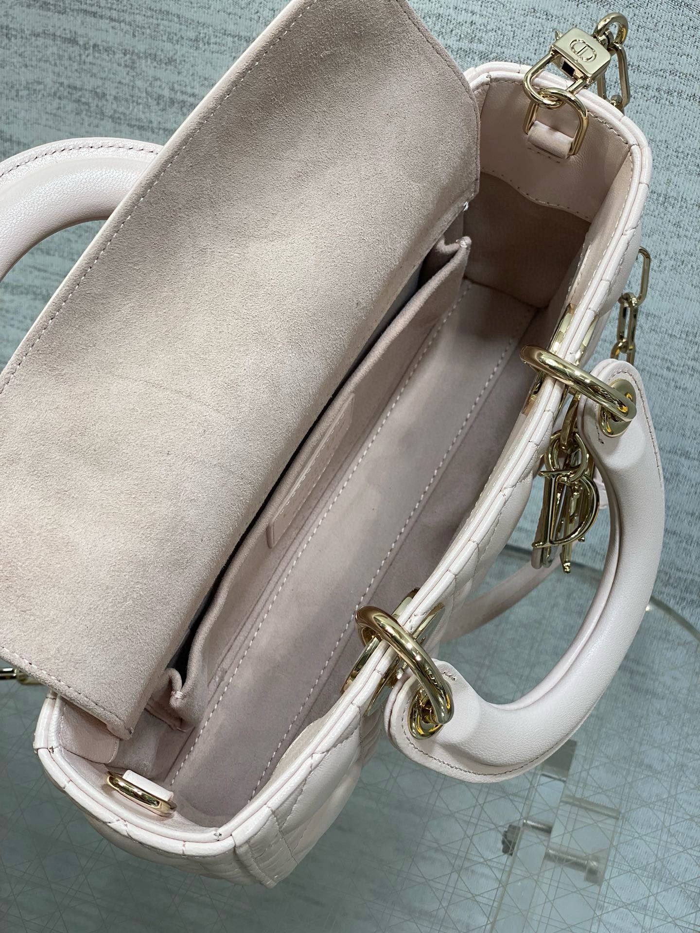 Dior Small Lady D-Joy Bag Cannage Lambskin M0613 Light Pink