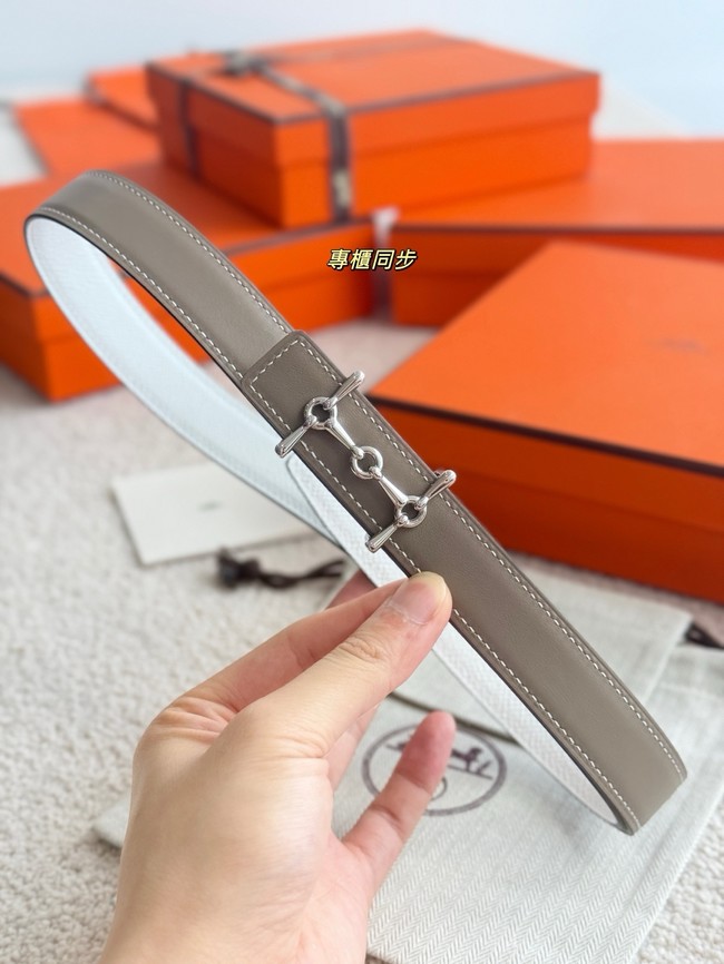 Hermes Swift & Epsom calfskin double-sided leather belt 65986