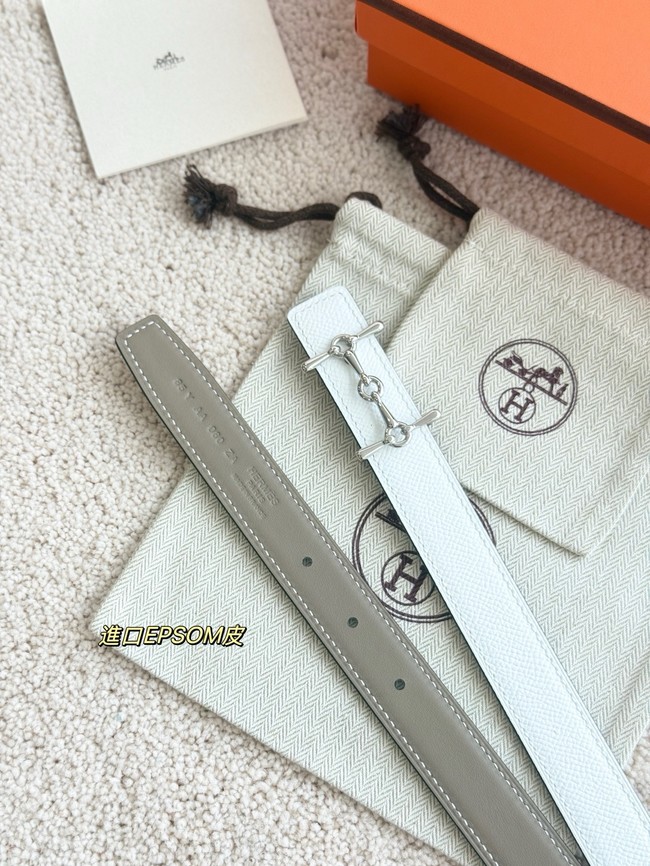 Hermes Swift & Epsom calfskin double-sided leather belt 65986