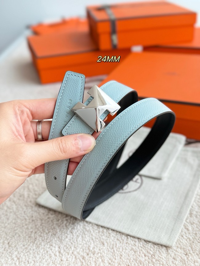 Hermes Epsom calfskin double-sided leather belt 65994