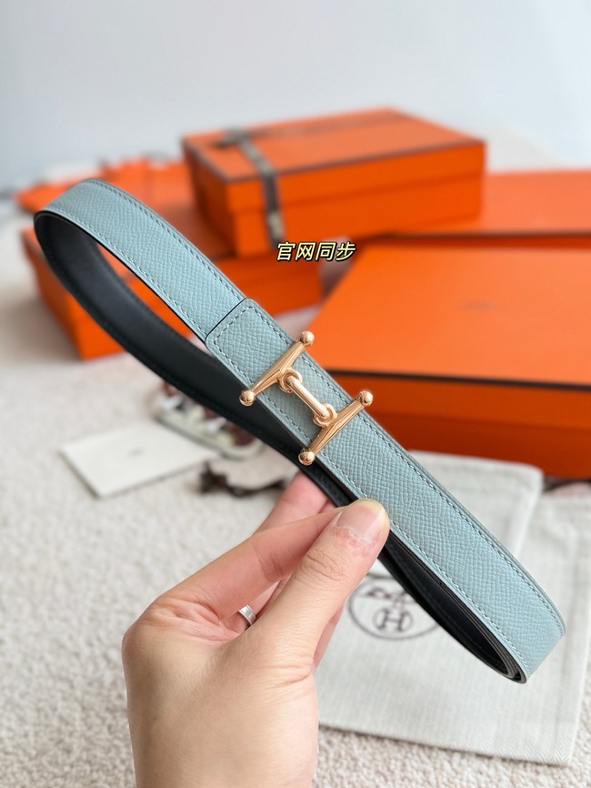 Hermes Epsom calfskin double-sided leather belt 65995
