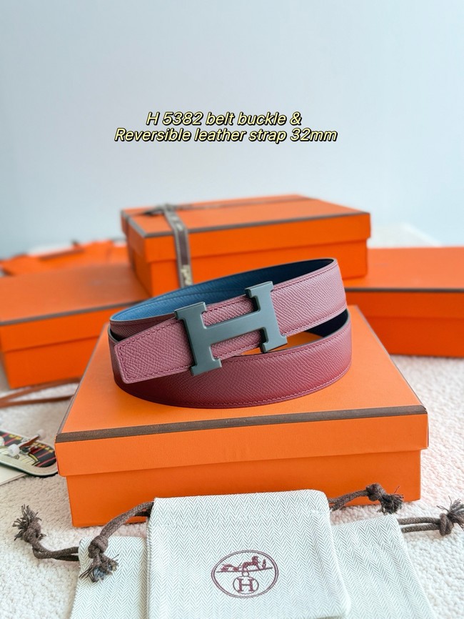 Hermes Epsom calfskin double-sided leather belt 65998
