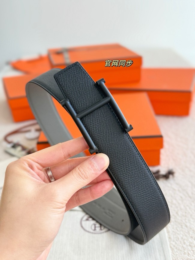 Hermes Epsom calfskin double-sided leather belt 66012