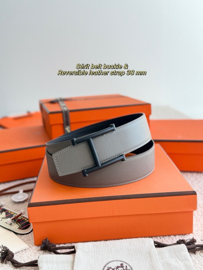Hermes Epsom calfskin double-sided leather belt 66012