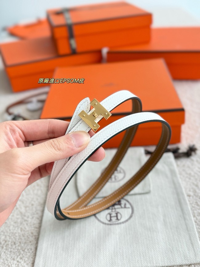 Hermes Swift & Epsom calfskin double-sided leather belt 66024