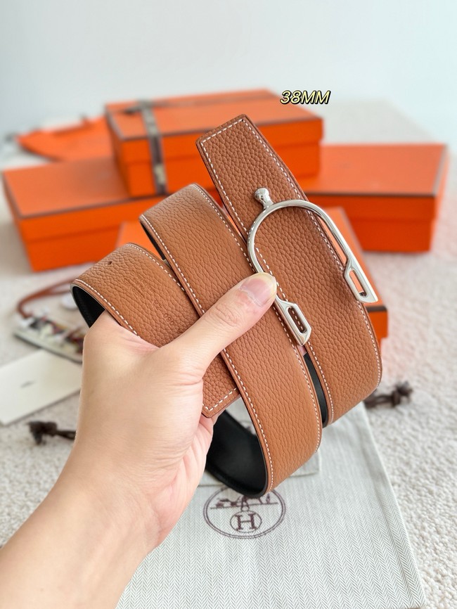 Hermes Swift calfskin double-sided leather belt 66021