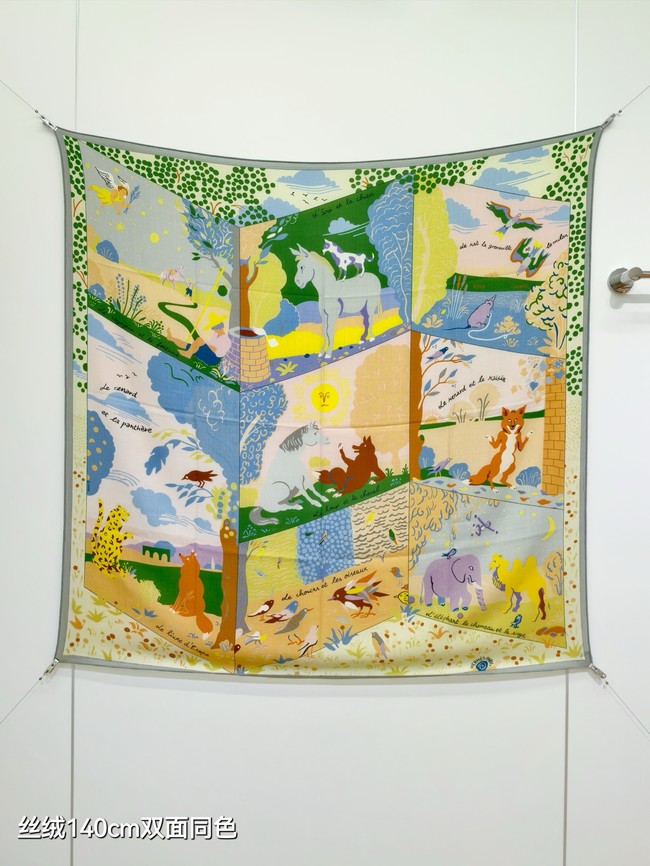 Hermes Shawl Cashmere and Silk Jacquard KY128