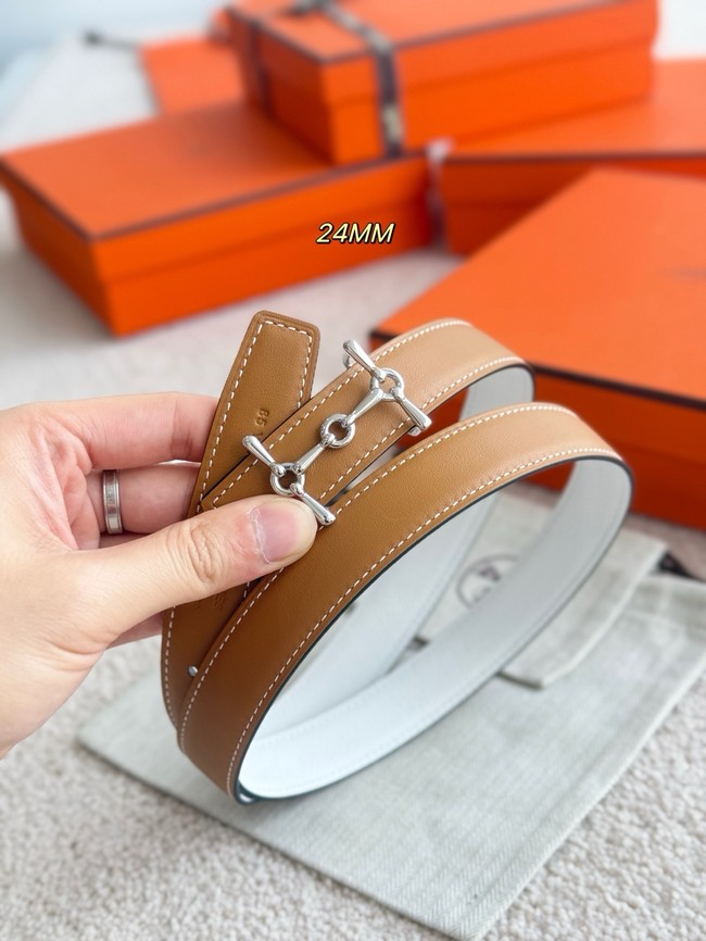 Hermes Swift calfskin double-sided leather belt 66030