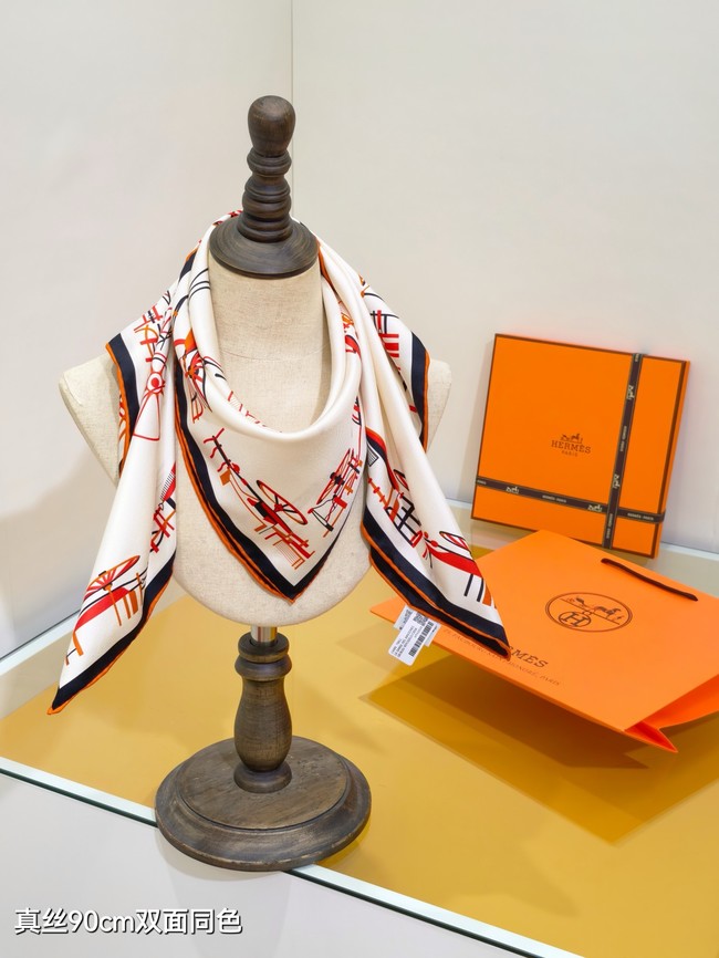 Hermes 90 Square Scarf Silk Twill KY165