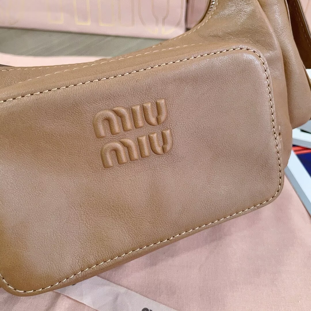 MIU MIU Original Leather Top Handle Bag 5BC146 Brown