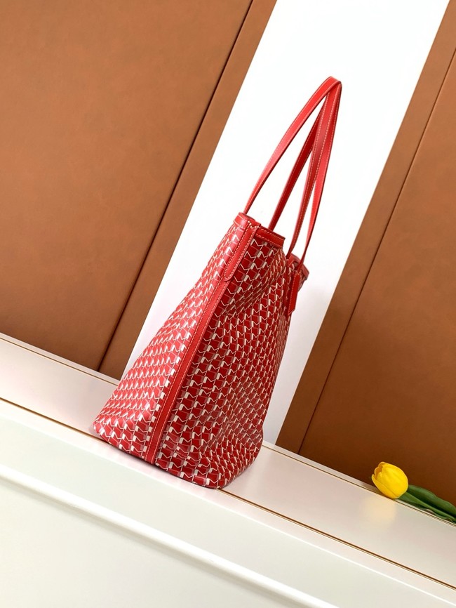Goyard Calfskin Leather Tote Bag 3365 red