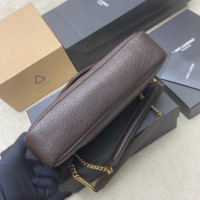 Saint Laurent CALYPSO SMALL IN GRAINED LAMBSKIN 734153 daek brown