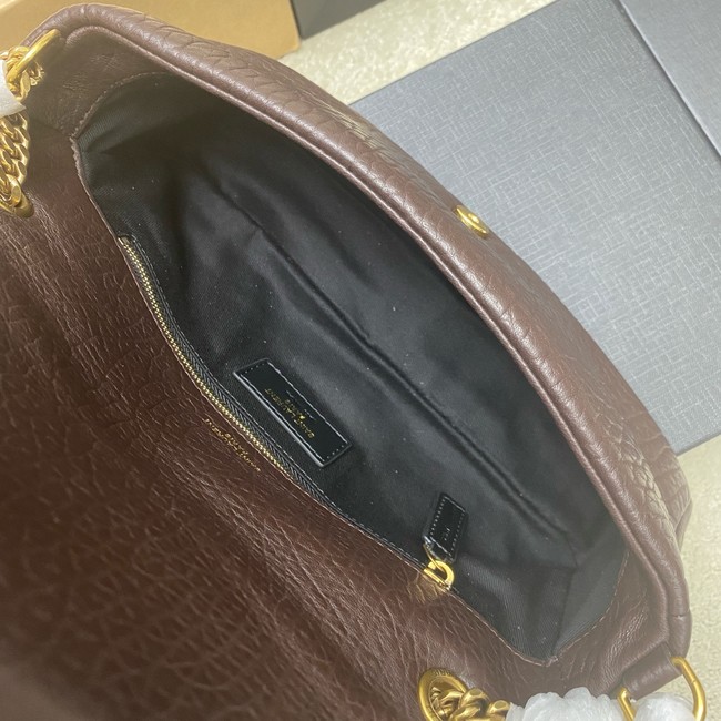 Saint Laurent CALYPSO SMALL IN GRAINED LAMBSKIN 734153 daek brown