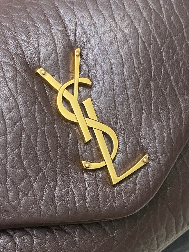 Saint Laurent CALYPSO SMALL IN GRAINED LAMBSKIN 734153 daek brown