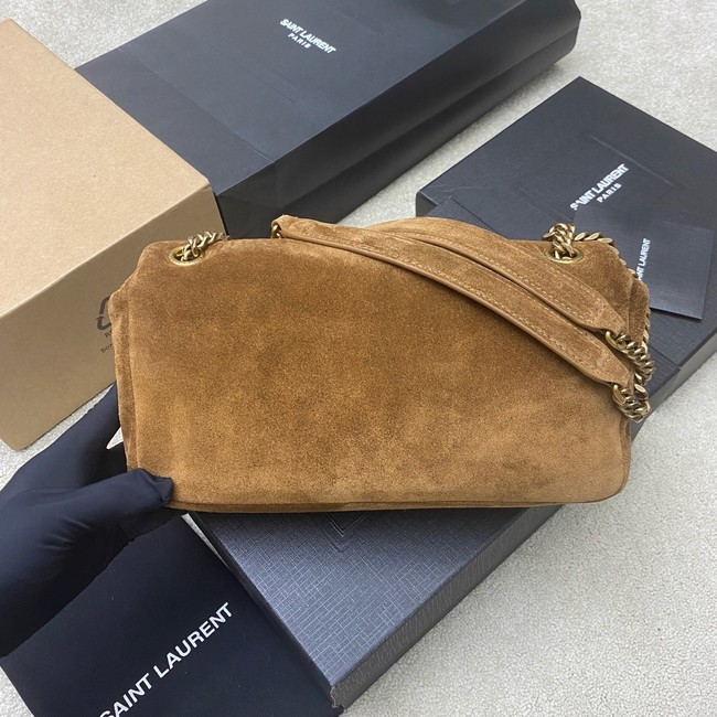 Saint Laurent CALYPSO small in plunged suede 734153 brown