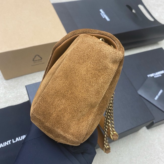 Saint Laurent CALYPSO small in plunged suede 734153 brown