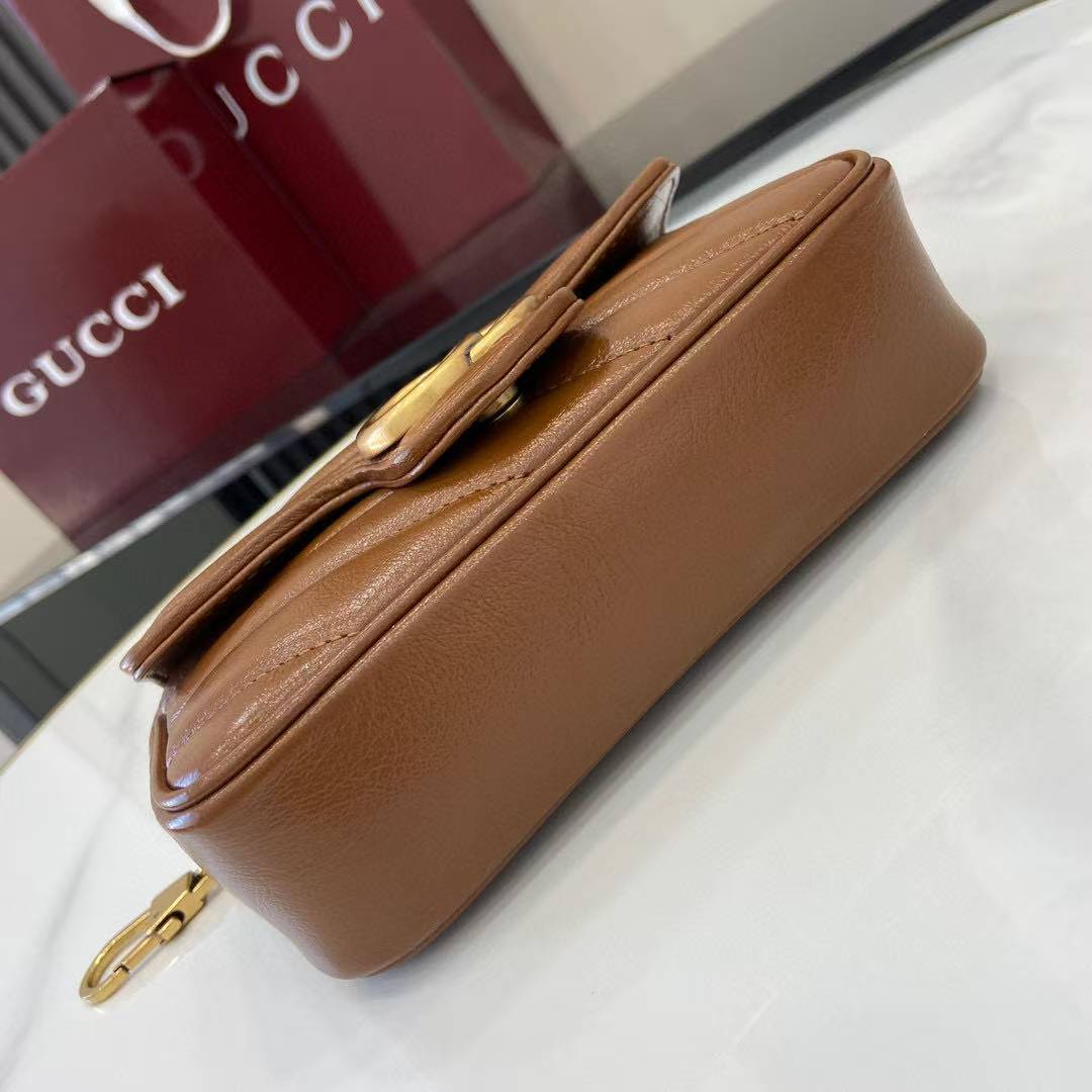 Gucci GG Marmont matelasse super mini bag 476433 brown