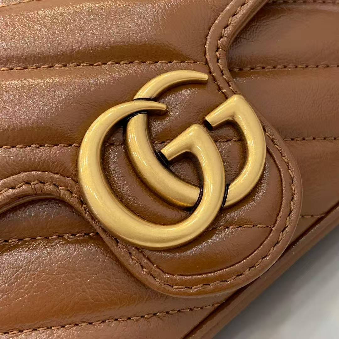 Gucci GG Marmont matelasse super mini bag 476433 brown