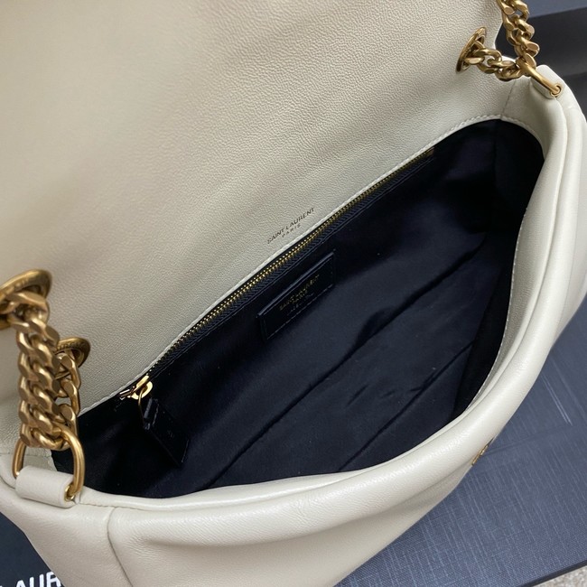 Saint Laurent CALYPSO small in plunged lambskin 734153 BLANC VINTAGE