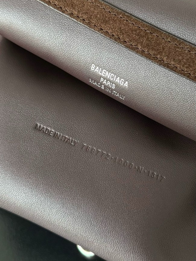 Balenciaga Rodeo Handbag Large suede calfskin 795458 Coffee