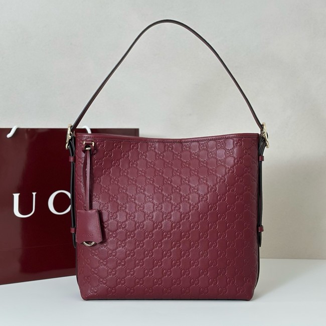 Gucci GG Emblem medium shoulder bag 847452 Rosso Ancora red