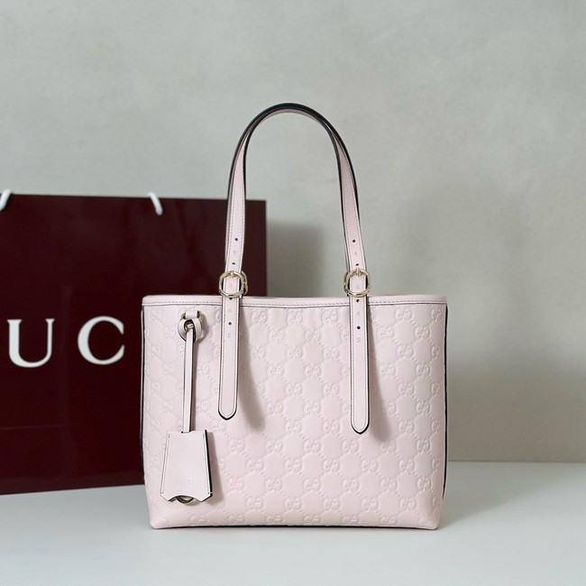 Gucci GG Emblem medium tote bag 847456 pink