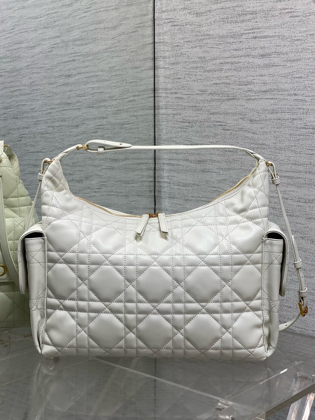 Dior Large D-Dream Bag Macrocannage Lambskin M6322 Latte