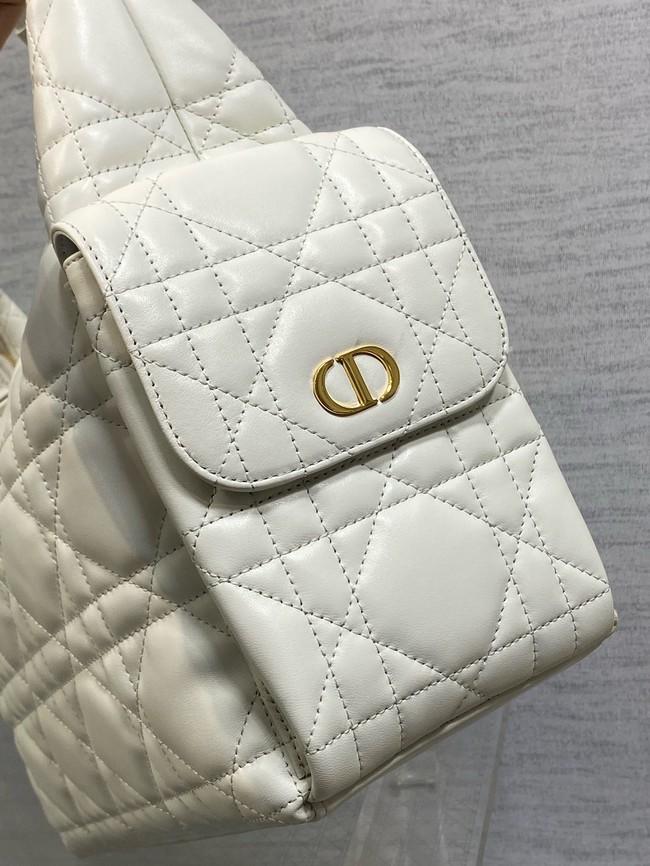 Dior Large D-Dream Bag Macrocannage Lambskin M6322 Latte