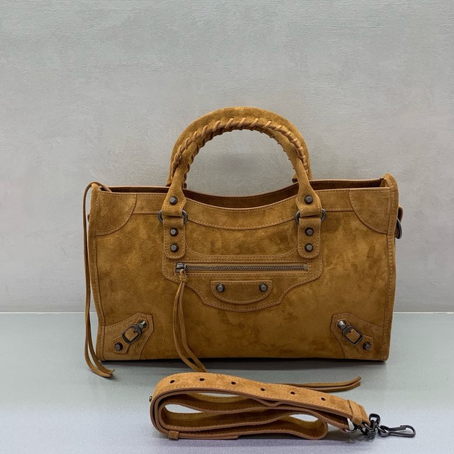 Balenciaga Le City medium suede tote bag 230582 camel
