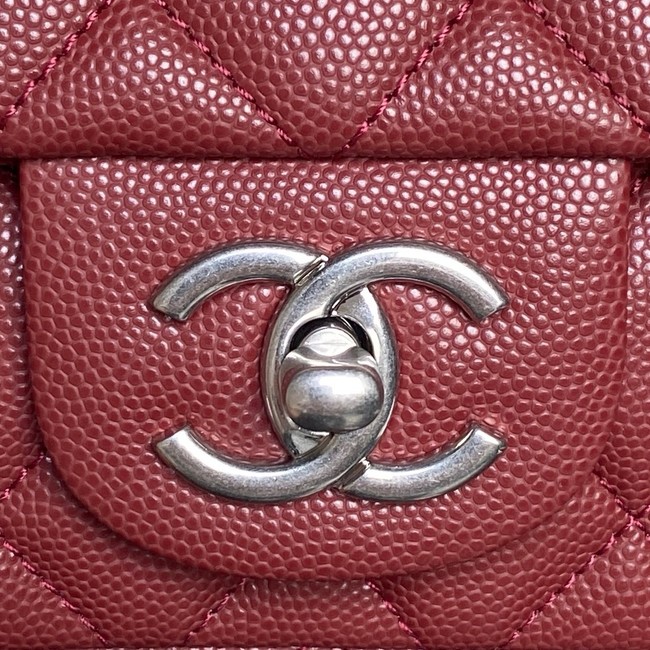 CHANEL Clutch With Chain AS2701 red&Silver Metal
