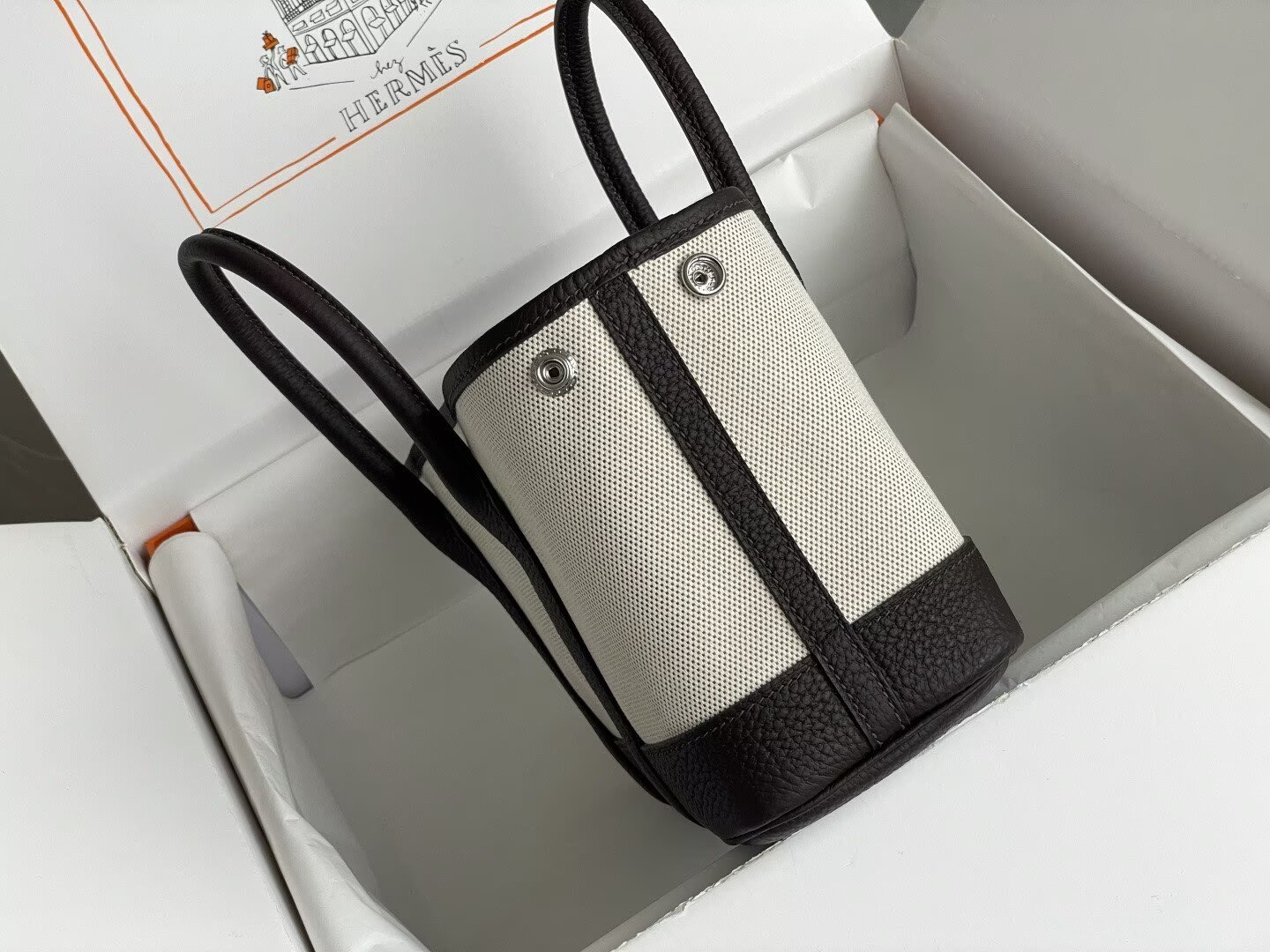 Hermes Mini Garden Party Tote Bags H3673 Black