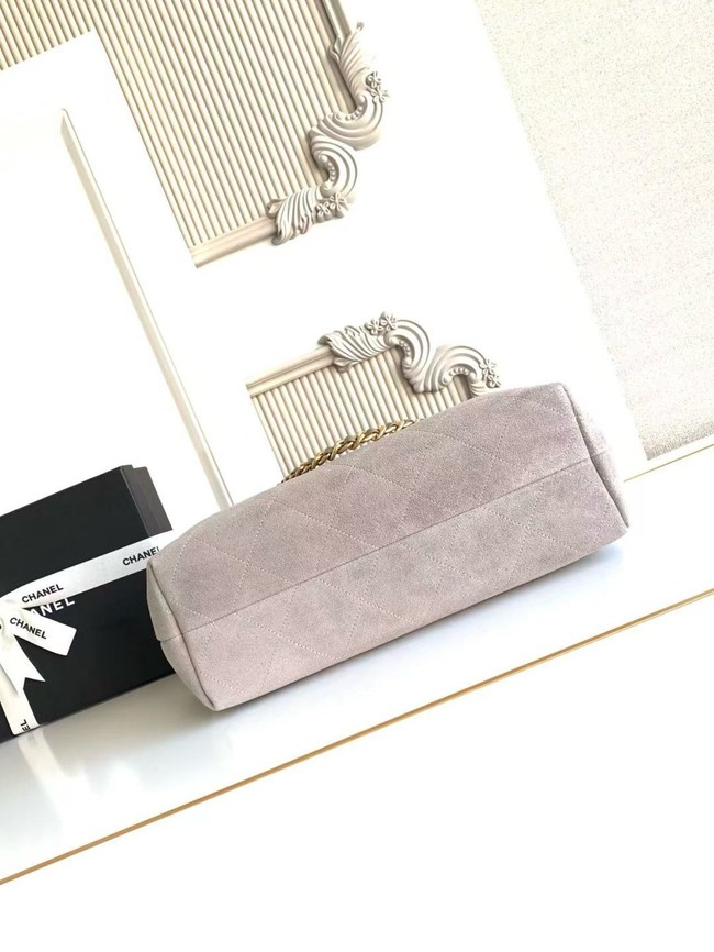 CHANEL Hobo Bag Suede Calfskin AS5978 gray