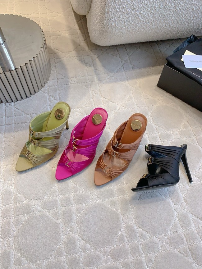Saint Laurent EMILIE mules in satin crepe G1097-1