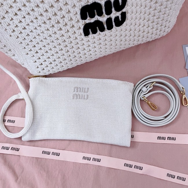 MIUMIU woven tote bag 5GB281 Beige