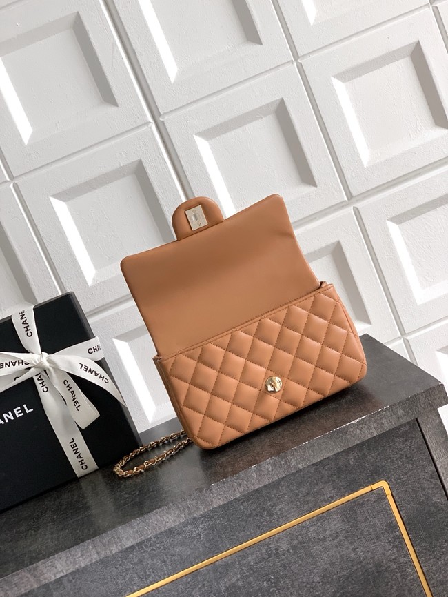 CHANEL Mini Flap Bag with Top Handle AP2431 Camel